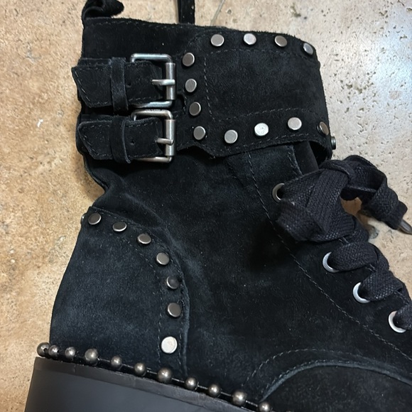 SAM EDELMAN “JENNIFER” studded suede combat boots - Picture 3 of 10